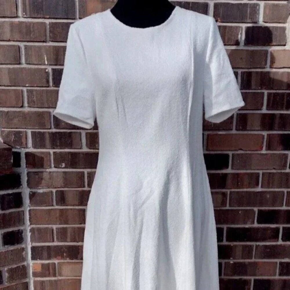 Loulou Studio Ivory Textured Midi Dress - Picture 2 of 9